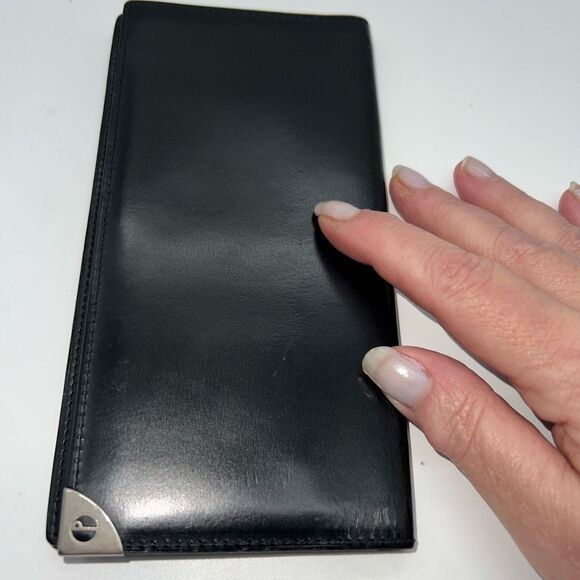 Dunhill Wallet Purse Long Wallet D Logos Black Silver Authentic - Picture 15 of 16